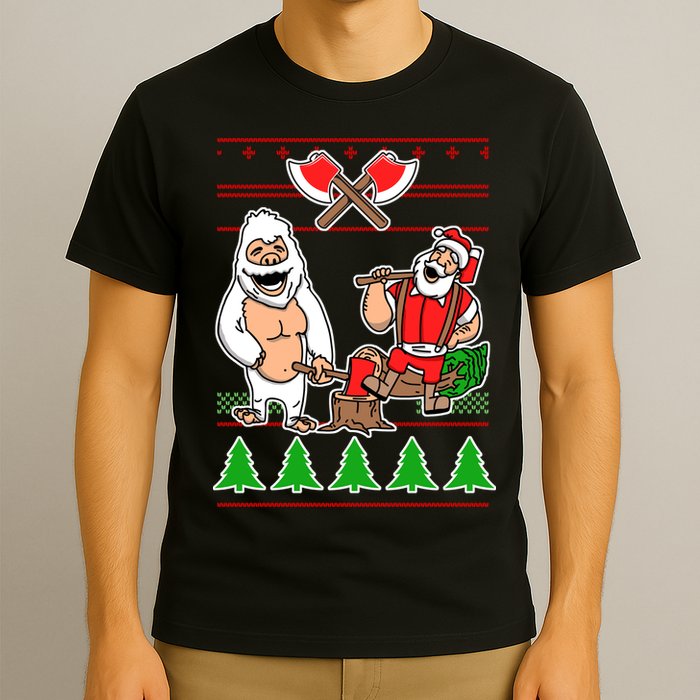 Lumberjack Santa Ugly Christmas Sweater T-Shirt