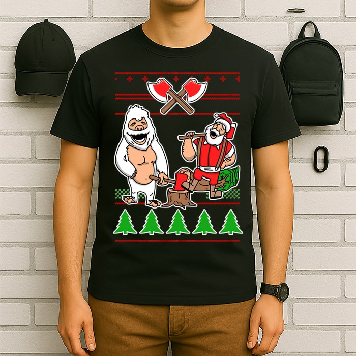 Lumberjack Santa Ugly Christmas Sweater T-Shirt