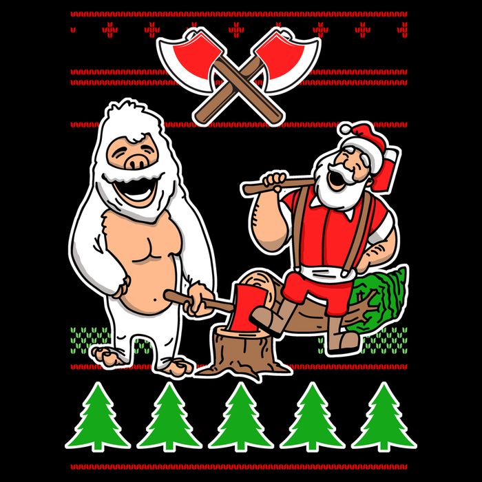 Lumberjack Santa Ugly Christmas Sweater Impact Tech Backpack