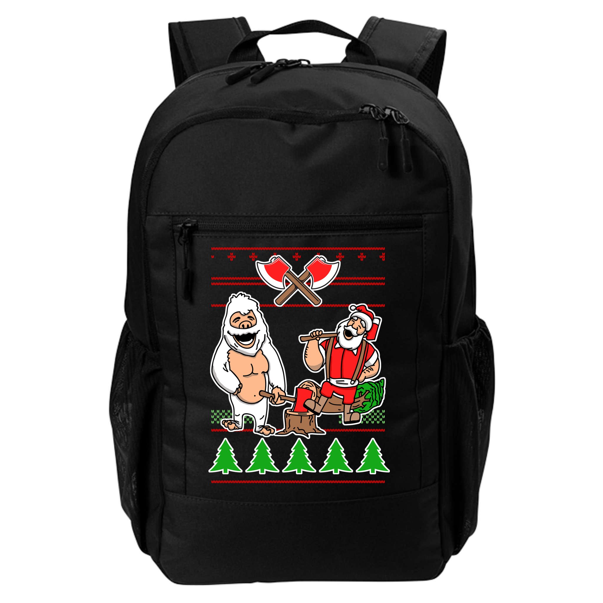 Lumberjack Santa Ugly Christmas Sweater Backpack