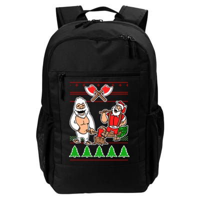 Lumberjack Santa Ugly Christmas Sweater Daily Commute Backpack