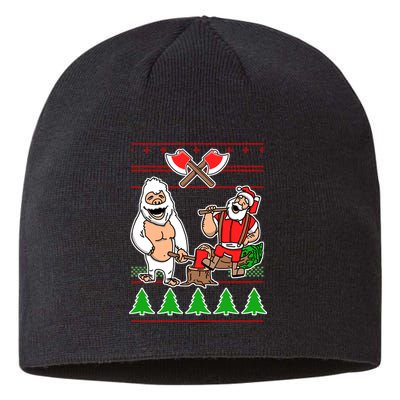 Lumberjack Santa Ugly Christmas Sweater Sustainable Beanie