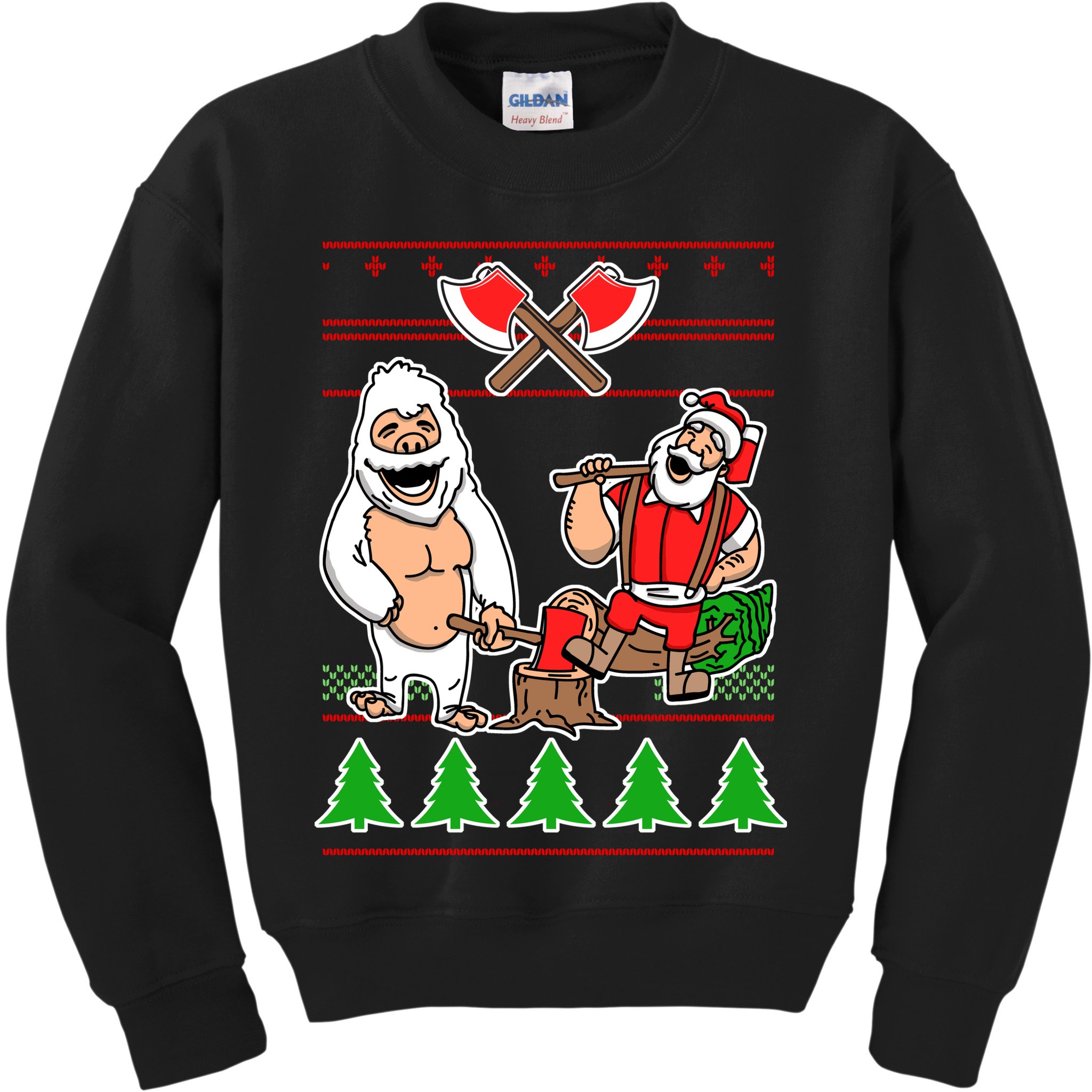 Lumberjack Santa Ugly Christmas Sweater Kids Sweatshirt