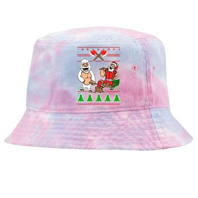 Lumberjack Santa Ugly Christmas Sweater Tie-Dyed Bucket Hat