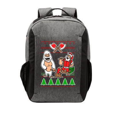 Lumberjack Santa Ugly Christmas Sweater Vector Backpack