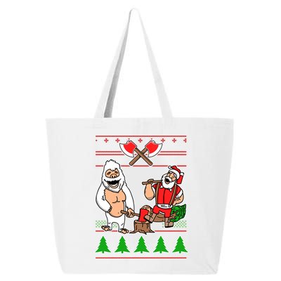 Lumberjack Santa Ugly Christmas Sweater 25L Jumbo Tote