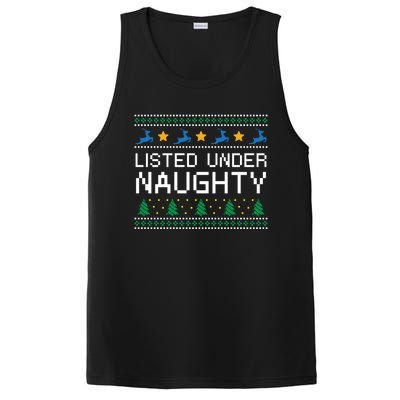 Listed Under Naughty Christmas Adult Humor Xmas Naughty Joke Great Gift PosiCharge Competitor Tank