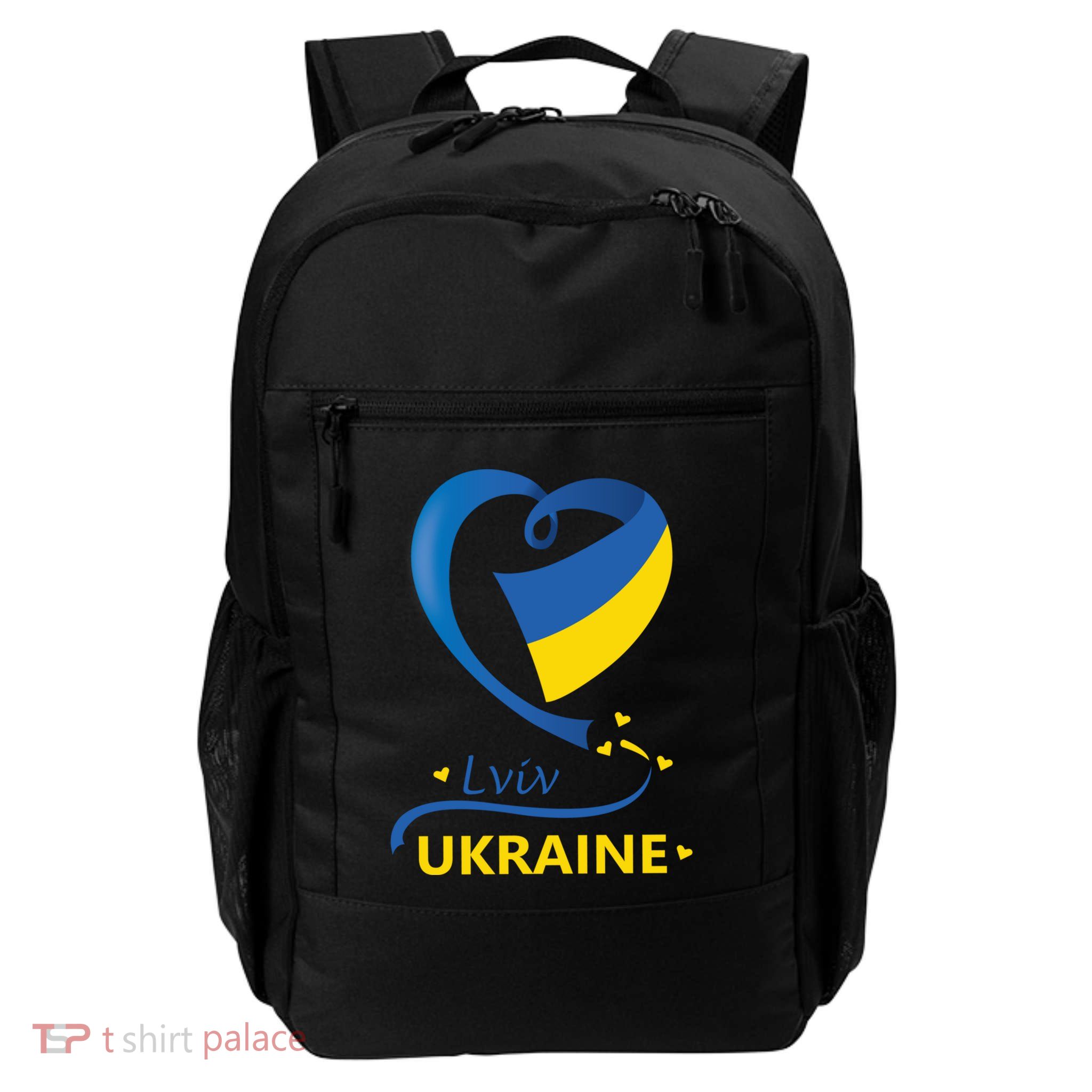 Lviv Ukraine National Flag Heart Emblem Crest Gift Daily Commute Backpack