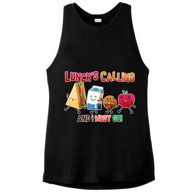 Lunch Is Calling And I Must Go Ladies PosiCharge Tri-Blend Wicking Tank