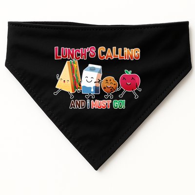 Lunch Is Calling And I Must Go USA-Made Doggie Bandana