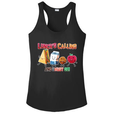 Lunch Is Calling And I Must Go Ladies PosiCharge Competitor Racerback Tank