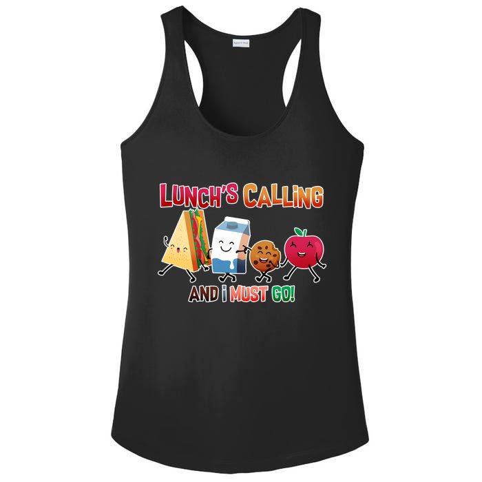 Lunch Is Calling And I Must Go Ladies PosiCharge Competitor Racerback Tank