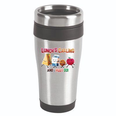 Lunch Is Calling And I Must Go 16oz Travel Tumbler