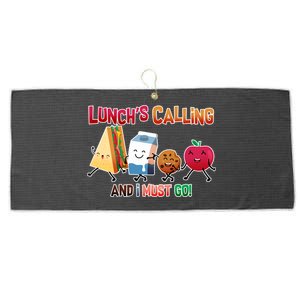 Lunch Is Calling And I Must Go Large Microfiber Waffle Golf Towel