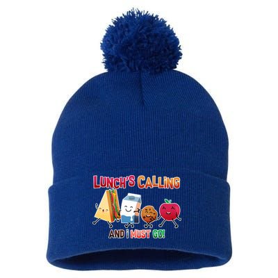 Lunch Is Calling And I Must Go Pom Pom 12in Knit Beanie