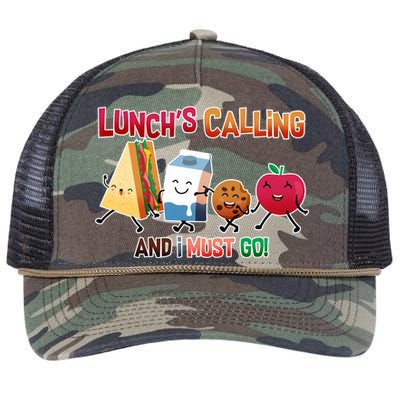 Lunch Is Calling And I Must Go Retro Rope Trucker Hat Cap