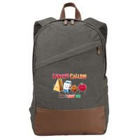 Lunch Is Calling And I Must Go Cotton Canvas Backpack