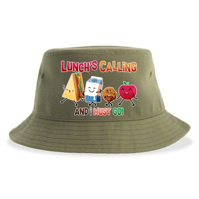 Lunch Is Calling And I Must Go Sustainable Bucket Hat