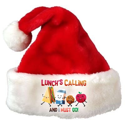 Lunch Is Calling And I Must Go Premium Christmas Santa Hat