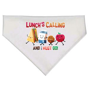 Lunch Is Calling And I Must Go USA-Made Doggie Bandana