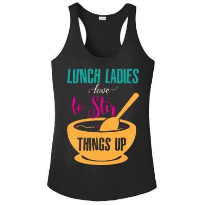 Lunch Ladies Love To Stir Things Up Ladies PosiCharge Competitor Racerback Tank