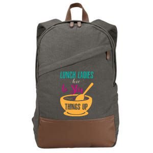 Lunch Ladies Love To Stir Things Up Cotton Canvas Backpack