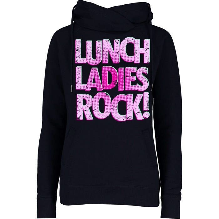 Lunch Ladies Rock Womens Funnel Neck Pullover Hood