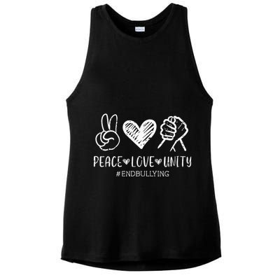 Love Unity Orange Anti Bullying Unity Day Ladies PosiCharge Tri-Blend Wicking Tank