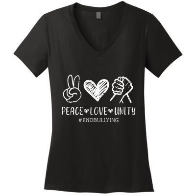 Love Unity Orange Anti Bullying Unity Day Women's V-Neck T-Shirt