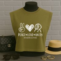 Love Unity Orange Anti Bullying Unity Day Garment-Dyed Women's Muscle Tee