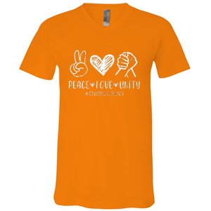 Love Unity Orange Anti Bullying Unity Day V-Neck T-Shirt