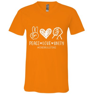 Love Unity Orange Anti Bullying Unity Day V-Neck T-Shirt