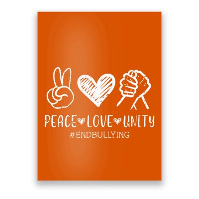 Love Unity Orange Anti Bullying Unity Day Poster