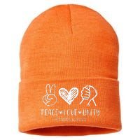 Love Unity Orange Anti Bullying Unity Day Sustainable Knit Beanie