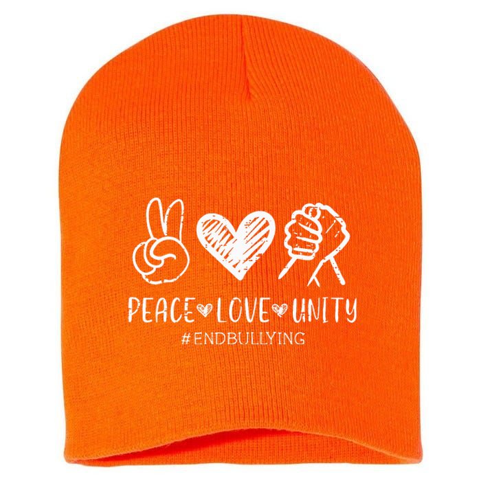 Love Unity Orange Anti Bullying Unity Day Short Acrylic Beanie