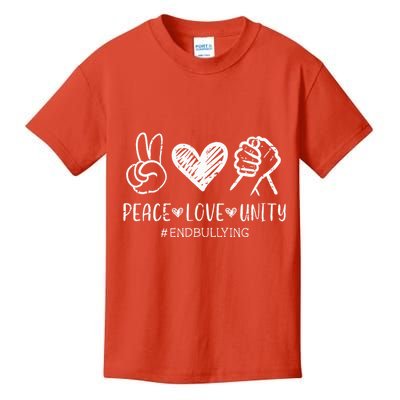 Love Unity Orange Anti Bullying Unity Day Kids T-Shirt