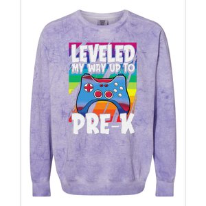 Level Up PreK Back To School Cool Gaming Gamer Colorblast Crewneck Sweatshirt