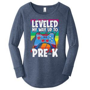 Level Up PreK Back To School Cool Gaming Gamer Women's Perfect Tri Tunic Long Sleeve Shirt