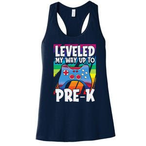 Level Up PreK Back To School Cool Gaming Gamer Women's Racerback Tank