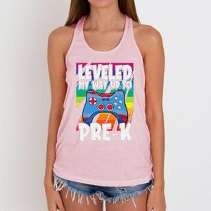 Level Up PreK Back To School Cool Gaming Gamer Women's Knotted Racerback Tank