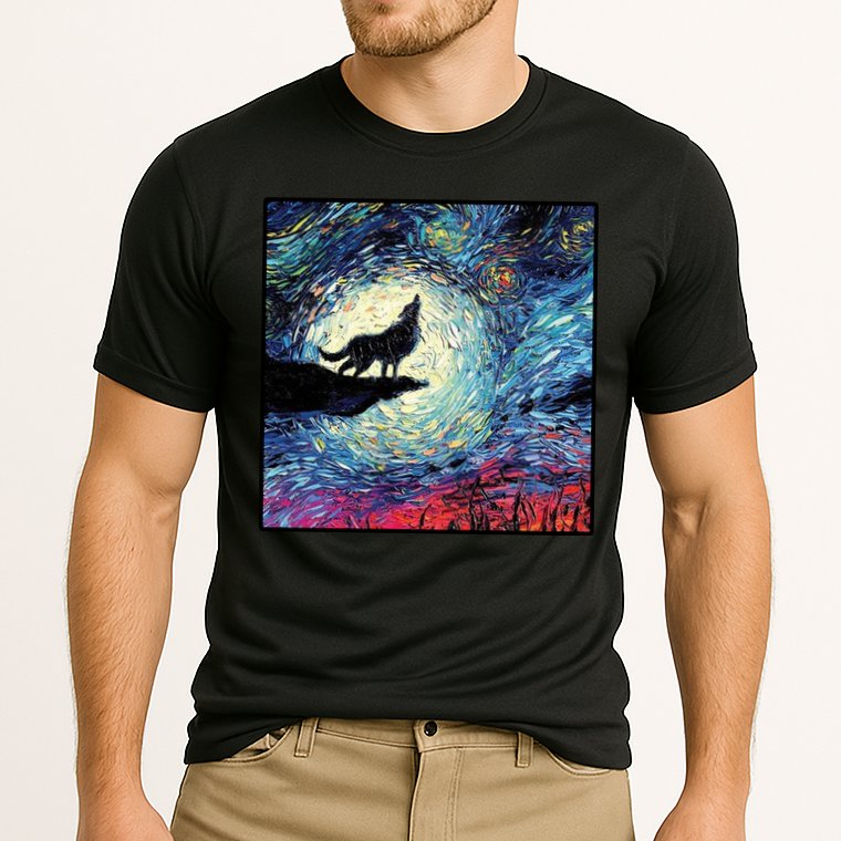 Lupine Night Howl Wolf Moon Cooling Performance Crew T-Shirt