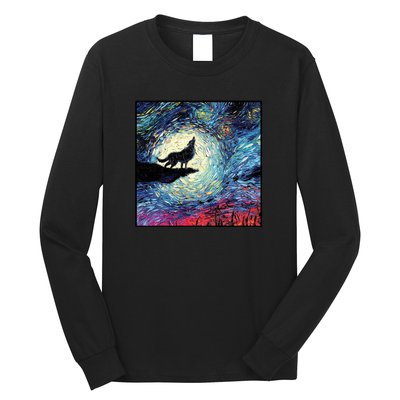 Lupine Night Howl Wolf Moon Long Sleeve Shirt