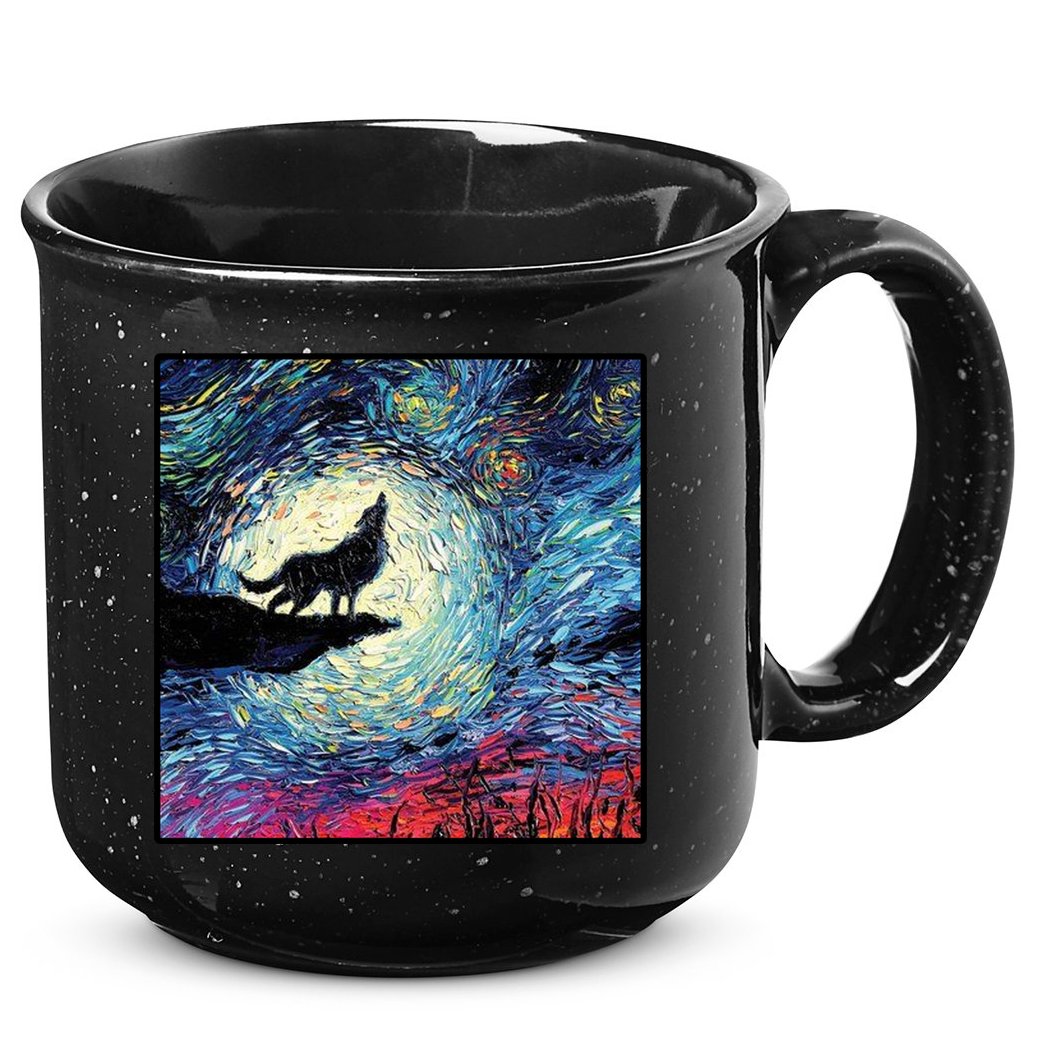 Lupine Night Howl Wolf Moon 15oz Campfire Ceramic Mug