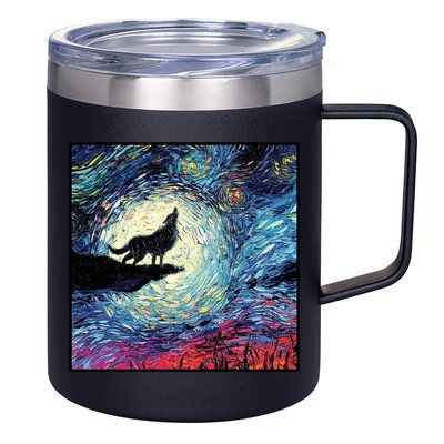 Lupine Night Howl Wolf Moon 12oz Stainless Steel Coffee Mug