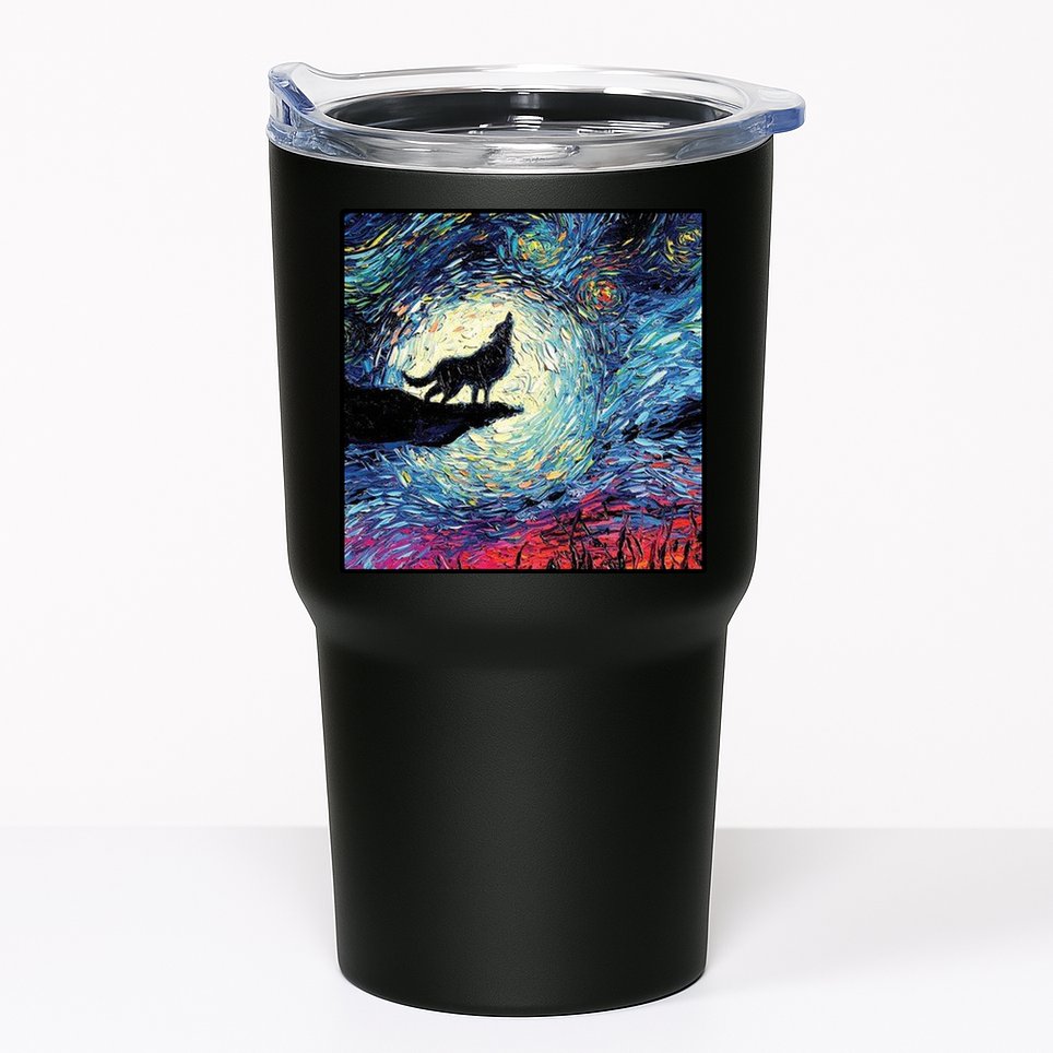 Lupine Night Howl Wolf Moon Tumbler