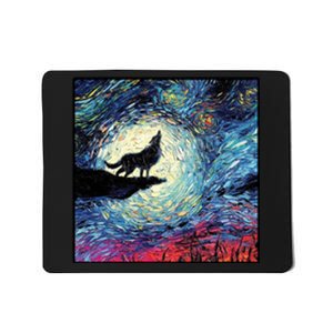 Lupine Night Howl Wolf Moon Mousepad