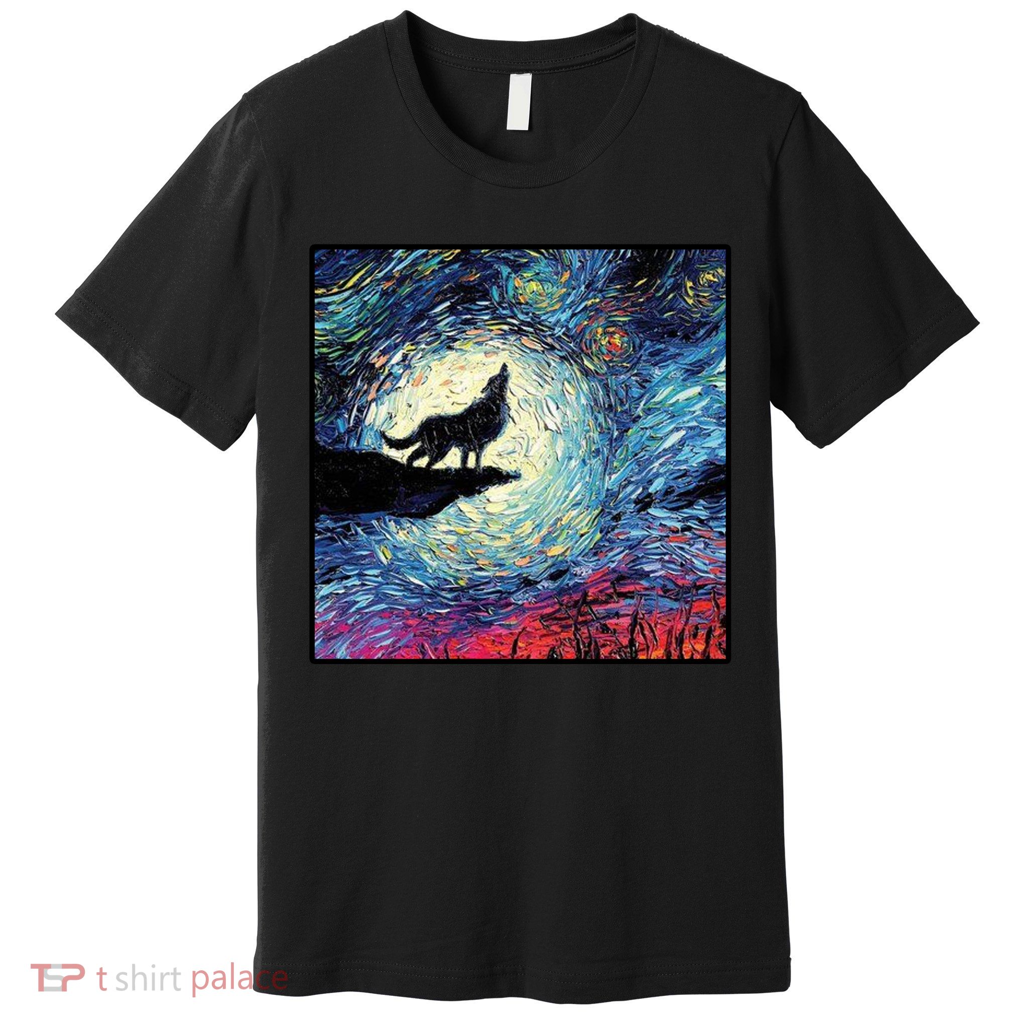 Lupine Night Howl Wolf Moon Premium T-Shirt