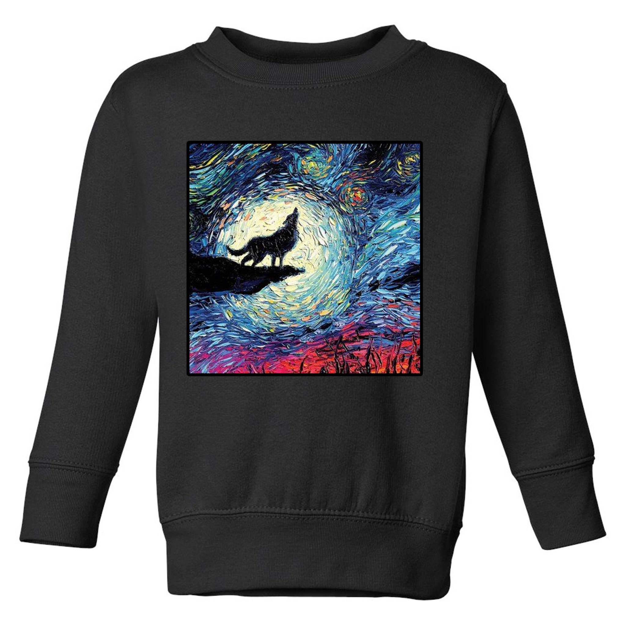 Lupine Night Howl Wolf Moon Toddler Sweatshirt
