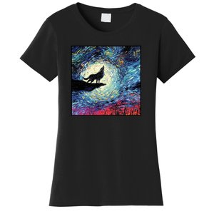 Lupine Night Howl Wolf Moon Women's T-Shirt