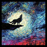 Lupine Night Howl Wolf Moon Womens T-Shirt